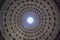 Interior view of the dome of the Pantheon in Rome, Italy