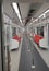 An interior view of empty suburb Red Line Mass Transit System