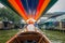 Interior view of a long tail boat with front view sailing at yai canal or Khlong Bang Luang Tourist Attraction in