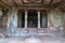 Interior view of Ravanaphadi rock-cut temple, Aihole, Bagalkot, Karnataka. Exquisitely carved ceiling of both the matapas, carved