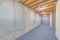 Interior view of a residential cold storage room of home with insulated walls