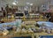 Interior view of roadside farm stall with delicacies displayed