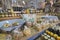 Interior view of roadside farm stall with delicacies displayed