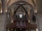 Interior view of the Saint-Malo cathedral showing the organ