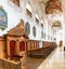 Interior view of the St. Fridolin cathedral in Bad Saeckingen with the confessional