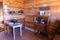 Interior of a village doctor house in a homestead museum, Fort Rock, Oregon