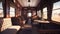 Interior of a vintage train. 3D rendering. Mock up.