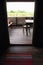 Interior, wooden asian house balcony view