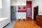 Interior of wooden bathroom