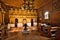 Interior of wooden Greek Catholic Church of St. Michael in Stara Lubovna open air folk museum