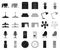 Interior of the workplace black,monochrome icons in set collection for design. Office furniture vector symbol stock web