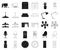 Interior of the workplace black,outline icons in set collection for design. Office furniture vector symbol stock web