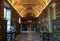 Interiors of Vatican museum. No people in the halls of Museum of Vatican. Beautiful paintings