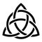 Interlaced triquetra knot symbol