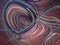 Interlacing abstract blue and red curves. 3D rendering