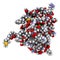 Interleukin 13 (IL-13) cytokine protein. 3D illustration