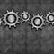 Interlocking gears on grunge