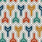 Interlocking three pronged blocks background. Winder keys motif. Ethnic seamless surface pattern with geometric figures.