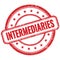 INTERMEDIARIES text on red grungy round rubber stamp