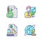 Intermediary services RGB color icons set