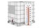 Intermediate bulk container with thermometer, 3D rendering