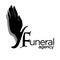 Interment or burial, funeral agency isolated icon, palm silhouette