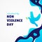 Internaional Day Of Non Violance Day Vector Design Illustration For Banner and Background