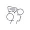 Internal dialogue line icon concept. Internal dialogue vector linear illustration, symbol, sign