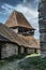 Internal facade of an old medieval church fortress in Viscri, Transylvania