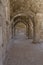 Internal passages in the ancient Roman amphitheater of Aspendos.