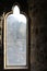 Internal window in Swords Castle County Dublin overlooking courtyard outside