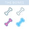 The internals icons. Bones, joint and stifle vector outline symbols.