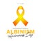 International Albinism Awareness Day. June 13th. Yellow ribbon - symbol of a rare non-contagious genetic inherited condition