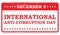 International anti corruption day stamp