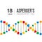 International Asperger`s awareness day concept with multicolored shape of  DNA with puzzle