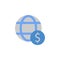 International, banking, finance, transfer two color blue and gray icon