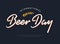 International Beer Day dark horizontal banner template. Retro font tagline and minimal spike decorative element. Gratitude to