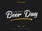 International Beer Day dark horizontal banner template. Retro font tagline, minimal star and spike decorative elements. Gratitude