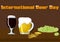 International beer day vector illustration types of beer, hop and malt