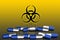 International biological hazard graphic symbol used during contamination with infectious diseases