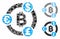 International Bitcoin collaboration Mosaic Icon of Tuberous Items