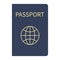 International blue passport for travel to another country stock illustration