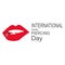 International body Piercing Day, postcard with bright lips and piercings