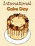 International Cake Day chocolate cake poster with pieces of chocolate