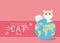 International cat day design on pink background vector illustration