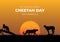 International cheetah day background celebrated on december 4th