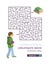 International children`s book day poster, maze labyrinth game