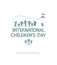 International Children`s Day. Silhouette flat design of social logo.