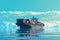 International Container Cargo ship sails across the ocean, seamless logistics and transportation