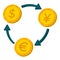 International currency exchange service icon